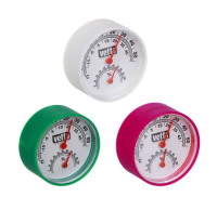 На фото изображено Термометр + влагомер на блистере, 6,3см, металл, пластик, 3 цвета INSALAT 