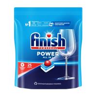 На фото изображено средство для посудомоечных машин FINISH (ФИНИШ) POWER 25шт таблетка 1/6