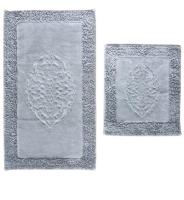 На фото изображено Набор ковриков для в/к "Макароны LUX" 60х100+50х60 grey серый