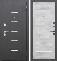 На фото изображено Дверь мет. 7,5 см Гарда Серебро Бетон снежный Царга (860мм)левая
