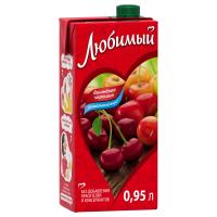 На фото изображено Сок "Любимый" 0.95 Ябл Виш Черешня  1/12 