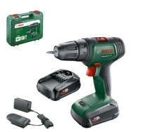 На фото изображено Дрель-шуруповерт Bosch Universaldrill 1.5Ач, с одним аккумулятором