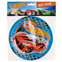 На фото изображено НАБОР ИЗ 6-И ТАРЕЛОК "ВЕСЁЛЫЙ ПРАЗДНИК" ДИЗАЙН HOT WHEELS 18СМ. БУМ. В ПАК. (РУСС. УП) в кор.6*24наб