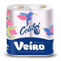 На фото изображено Полотенце бум.L.Veiro Colibri 3-х сл. белый арт.8П32 2шт/10