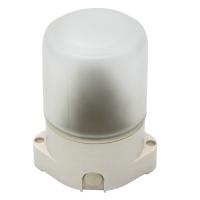 На фото изображено Светильник НПП прямой для сауны настенно-потолочный белый, 60Вт, Е27, IP65,закаленное стекло,керамич