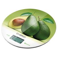 На фото изображено Весы кухонные электронные ENERGY EN-403 (авокадо) круглые