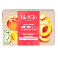 На фото изображено Biomio bio-soap superfood мыло натуральное с баттером манго 90 гр