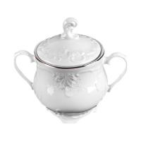 На фото изображено Сахарница "Rococo" Узор платина 250 мл (1/6/36) "Smielow" 0035960-OMAZ2304-Рококо