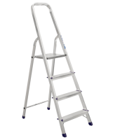 На фото изображено СТРЕМЯНКА  АЛЮМИНИЕВАЯ 4 СТ.(1) "АЛЮМЕТ"