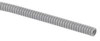 На фото изображено Труба ПВХ гофрированная с протяжкой 20мм серая легкая (20м) ЭРА GOFR-20-20-PVС