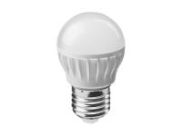 На фото изображено ЛАМПА СВЕТОДИОДНАЯ (LED)  "ОНЛАЙТ" G45  ШАР  06W 4000 К  E27. МАТОВ.. ХОЛ. СВЕТ (10/100)  71 646