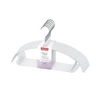 На фото изображено Вешалки для одежды Valiant, с перекладиной и крючками, металлические, 43 x 24 x 1,2 см, набор 6 шт