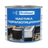 На фото изображено МАСТИКА БИТУМНАЯ ГИДРОИЗОЛЯЦ. 2 Л (1,8 КГ) "PROFIMAST" 