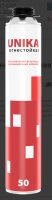 На фото изображено Пена монтажная профессиональная огнестойкая UNICA 50, 750 мл, 700 г (12)