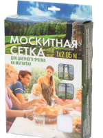 На фото изображено Сетка москитная для двери, 1х2.05 м, на магнитах, липучка, белая, YTMN001, коробка