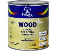 На фото изображено КРАСКА "WOOD" ДЛЯ ДЕРЕВА И МЕБЕЛИ АКРИЛОВАЯ БАЗА С 0,9 Л (1/4) "ПЕЛЛИГРИНА ЖЕМЧУГ"