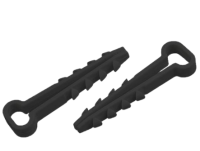 На фото изображено Дюбель-хомут 5-10 прямоугольный черный ДХП 10-5 (ч) Fortisflex (кратно 1)