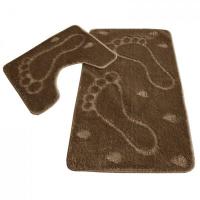 На фото изображено Коврик д/ванны 2 предм. ZALEL 55х85 коричневый Турция