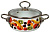 На фото изображено КАСТРЮЛЯ ЭМАЛИРОВ. "FRUITS" БЕЛОСН. 1.5 Л  СТЕКЛ. КРЫШКА (1/4) "СТАЛЬЭМАЛЬ"  1SA165S
