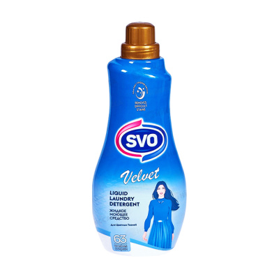 На фото изображено средство для стирки SVO 1.5л Velvet для цветного 1/9