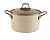 На фото изображено Кастрюля 3 л эмалированная со стекл. кр., ручка золото; цвет:кремовый