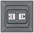 NE-AD ARAS роз. телеф./компьют. СУ 1 мест. графит (CAT5+CAT3) 93-121-21-DN